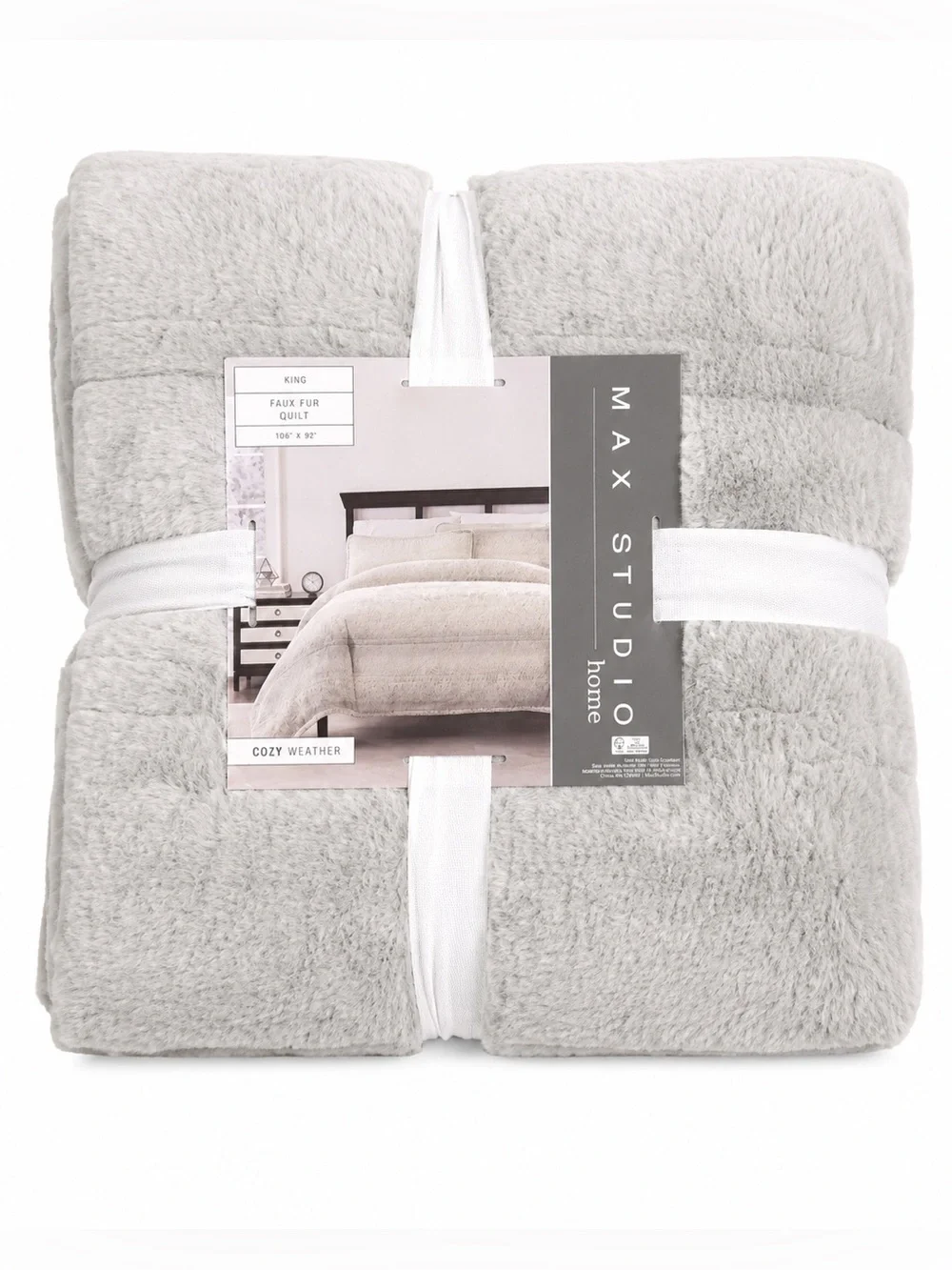 Max Studio Home King Faux Fur Quilt